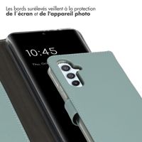 Selencia Étui portefeuille en cuir véritable Samsung Galaxy A54 (5G) - Bleu clair