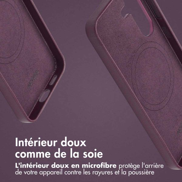 Accezz Coque arrière en cuir avec Magsafe Samsung Galaxy S25 Plus - Heath Purple