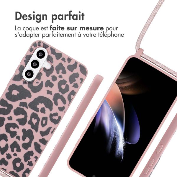 imoshion Coque design en silicone avec cordon Samsung Galaxy A36 / A56 - Animal Pink