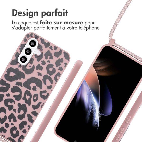 imoshion Coque design en silicone avec cordon Samsung Galaxy A56 - Animal Pink