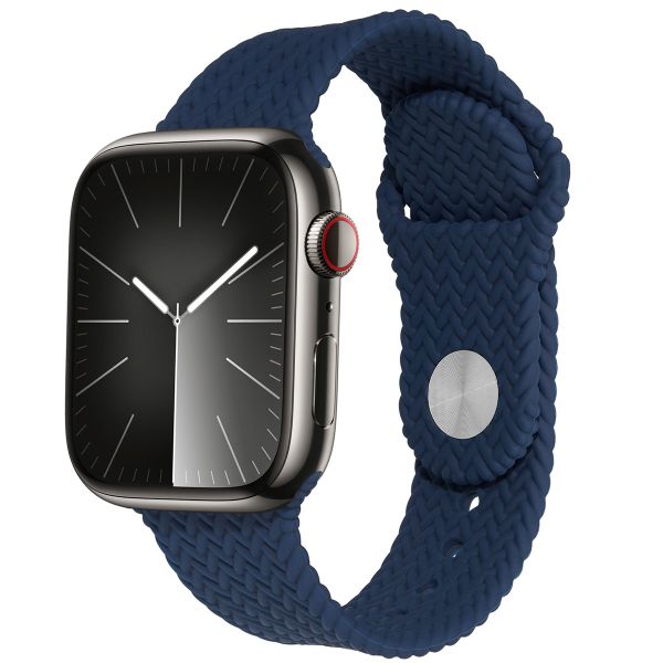imoshion Bracelet tressé en silicone Apple Watch Series 1 t/m 9 / SE (38/40/41 mm) | Series 10 / 11 (42 mm) - Bleu foncé