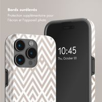 Selencia Coque arrière Vivid Tough avec MagSafe iPhone 15 Pro Max - Beige Zigzag