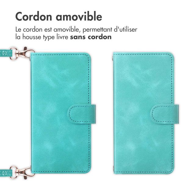 imoshion Etui de téléphone portefeuille avec cordon Samsung Galaxy S25 - Turquoise