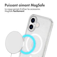 imoshion Coque Pailletée avec MagSafe Apple iPhone 16 - Paillettes Transparent