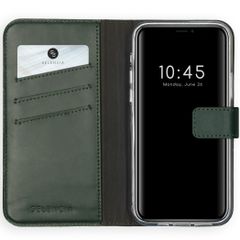 Selencia Étui portefeuille en cuir véritable Apple iPhone 12 (Pro) - Vert