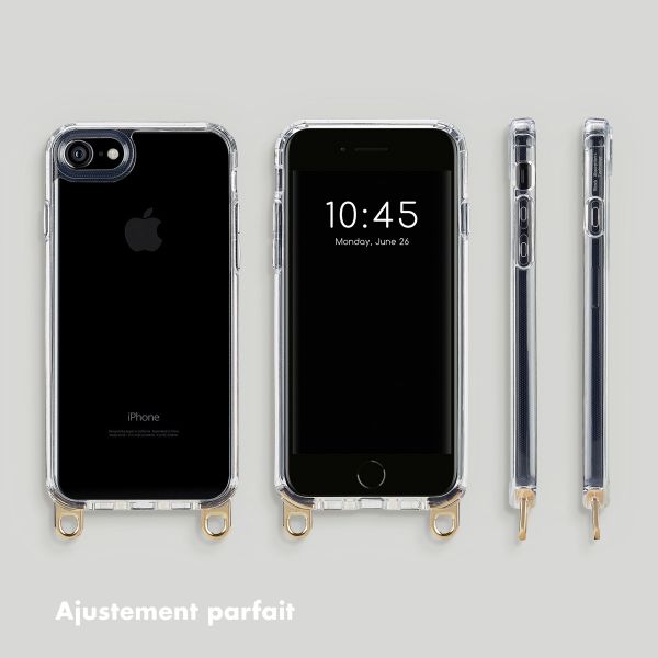 Selencia Coque avec crochets amovibles Apple iPhone SE (2022 / 2020) / 8 / 7 - Transparent