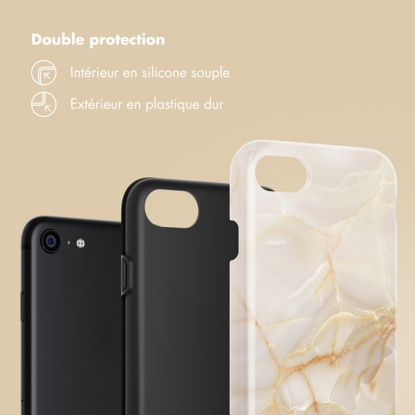 Selencia Coque arrière Vivid Apple iPhone SE (2022 / 2020) / 8 / 7 - Golden Beige Marble