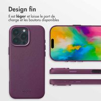 Accezz Coque arrière en cuir avec MagSafe Apple iPhone 16 Pro Max - Heath Purple