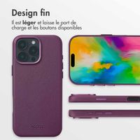 Accezz Coque arrière en cuir avec MagSafe iPhone 16 Pro Max - Heath Purple