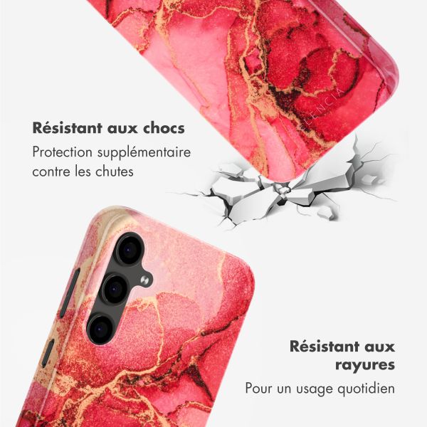 Selencia Coque arrière Vivid Samsung Galaxy S24 FE - Rosy Marble
