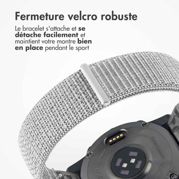 imoshion Bracelet QuickFit® en nylon  - Connexion Garmin 20 mm - Taille L/XL - Blanc