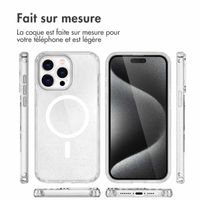 imoshion Coque Pailletée avec MagSafe Apple iPhone 15 Pro - Paillettes Transparent