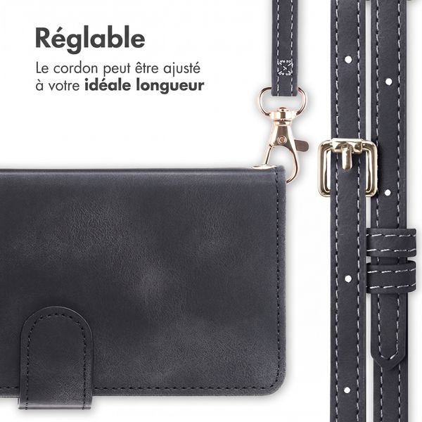 imoshion Etui de télephone portefeuille avec cordon Motorola Edge 70 Fusion - Noir