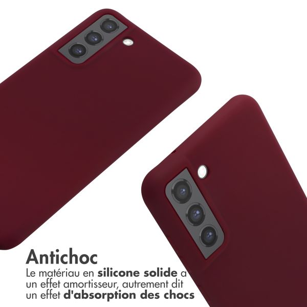 imoshion ﻿Coque en silicone avec cordon Samsung Galaxy S21 FE - Rouge foncé