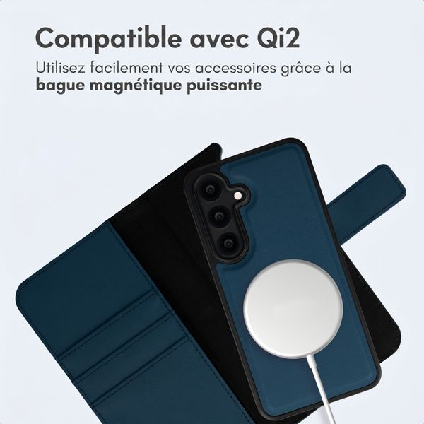 imoshion Étui portefeuille luxe 2-en-1 amovible Samsung Galaxy S25 - Bleu