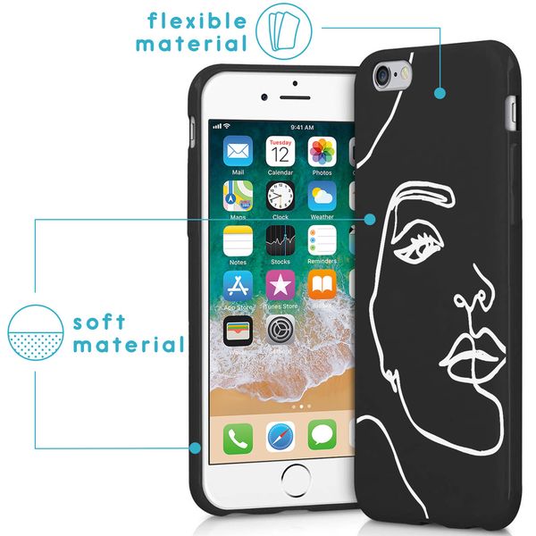 imoshion Coque Design iPhone 6 / 6s - Visage abstrait - Blanc / Noir