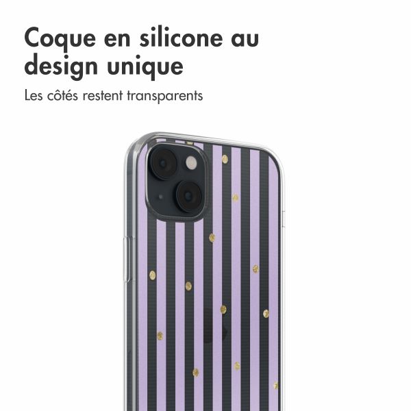 imoshion Coque design pour iPhone 14 - Sparkle Lines Lavender