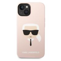 Karl Lagerfeld Coque arrière Karl's Head Liquid Silicone MagSafe iPhone 14 - Rose