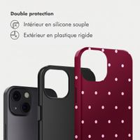 Selencia Coque arrière Vivid Apple iPhone 13 - Happy Dots Burgundy