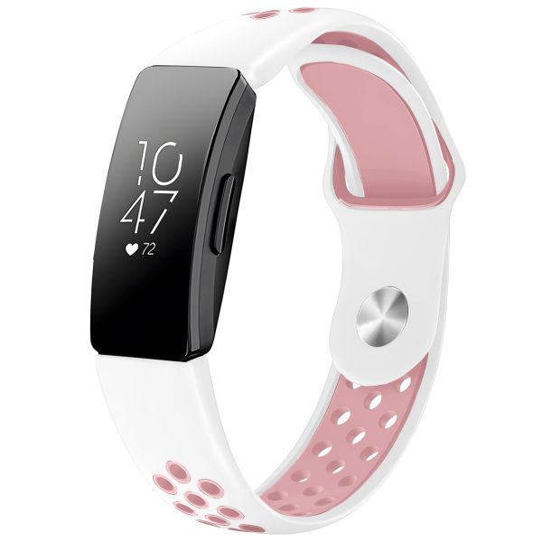 imoshion Bracelet sportif en silicone Fitbit Inspire - Blanc  /  Rose