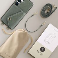 Selencia Coque à cordon avec porte-cartes enveloppe Sera Samsung Galaxy S25 - Sage Green