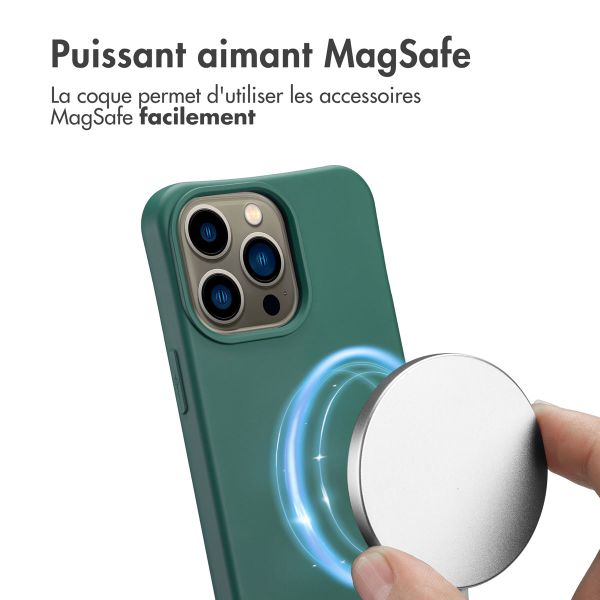 imoshion Coque arrière Color avec cordon amovible et MagSafe Apple iPhone 13 Pro - Vert foncé