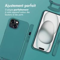 imoshion Coque arrière Color avec cordon amovible et MagSafe Apple iPhone 15 - Vert foncé
