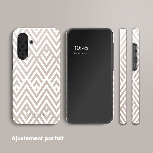 Selencia Coque arrière Vivid Tough Samsung Galaxy A36 / A56 - Beige Zigzag