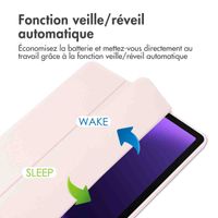 imoshion Coque tablette rigide Trifold Samsung Galaxy Tab S9 11.0 pouces / Tab S10 FE / S9 FE 10.9 pouces - Rose