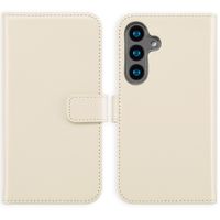 Selencia Étui de téléphone portefeuille en cuir véritable Samsung Galaxy S24 - Greige