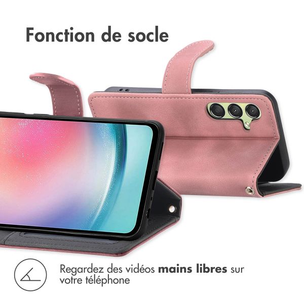 imoshion Etui de téléphone portefeuille avec cordon Samsung Galaxy A25 (5G) - Rose