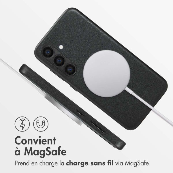 Accezz Coque arrière en cuir avec MagSafe Samsung Galaxy S24 - Onyx Black