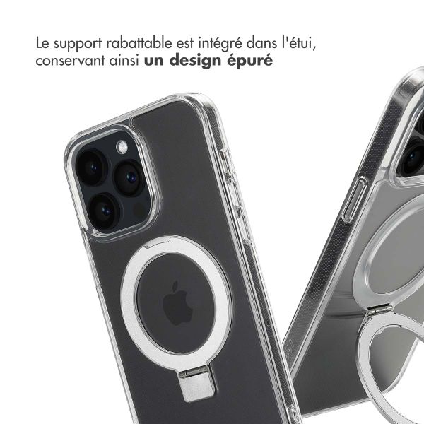 Accezz Coque Ring Stand avec MagSafe iPhone 14 Pro Max - Transparent