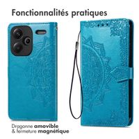 imoshion Etui de téléphone portefeuille Mandala Xiaomi Redmi Note 13 Pro Plus (5G) - Turquoise