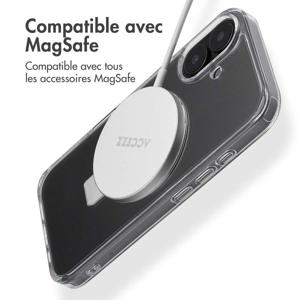 Accezz Coque Ring Stand avec MagSafe Apple iPhone 16 - Transparent