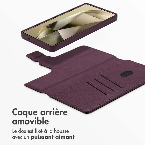 Accezz Étui de téléphone portefeuille en cuir 2-en-1 avec MagSafe Samsung Galaxy S25 Ultra - Heath Purple