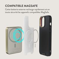 Burga Powerbank magnétique 5 000 mAh - MagSafe et Qi2 - Nuit de velours / Or