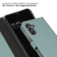 Selencia Étui portefeuille en cuir véritable Samsung Galaxy A25 (5G) - Air Blue