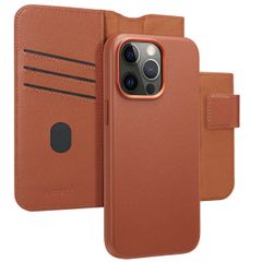 Accezz Étui de télephone portefeuille en cuir 2-en-1 avec MagSafe Apple iPhone 15 Pro Max - Sienna Brown