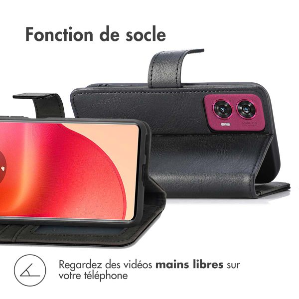 imoshion Étui de téléphone portefeuille Luxe Motorola Edge 50 Fusion - Noir