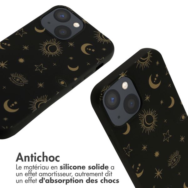 imoshion Coque design en silicone avec cordon iPhone 13 Mini - Sky Black