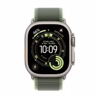 Apple Bracelet Trail Loop Apple Watch Series 1 t/m 11 / SE / Ultra (44/45/46/49 mm) - Taille S/M - Neon / Green Black Titanium