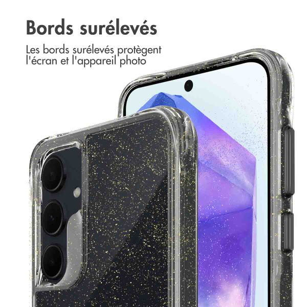 imoshion Coque arrière transparente Pailletée Samsung Galaxy A55 - Doré