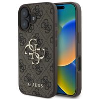 Guess Coque 4G Metal Logo iPhone 16 - Brun