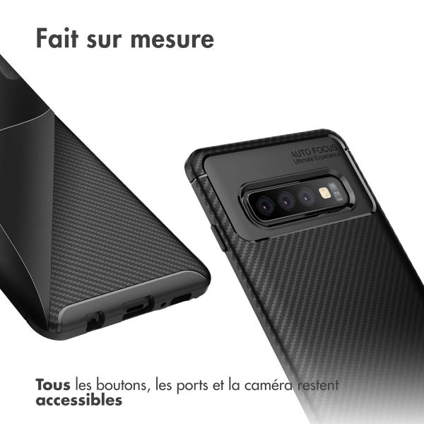 imoshion Coque silicone Carbon Samsung Galaxy S10 - Noir