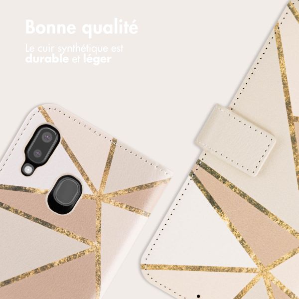 imoshion Étui de télephone portefeuille Design Samsung Galaxy A20e - Beige Graphic