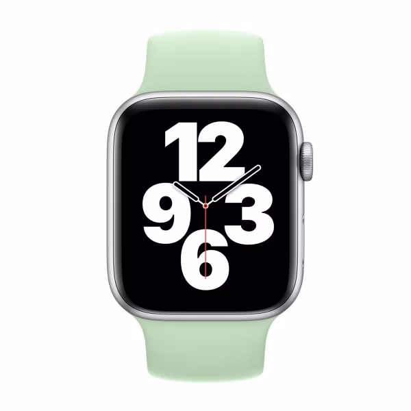 Apple Bracelet Boucle unique en Silicone Apple Watch | 44/45/46/49 mm - Taille 6 - Pistachio