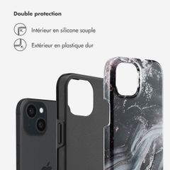 Selencia Coque arrière Vivid Apple iPhone 15 - Chic Marble Black