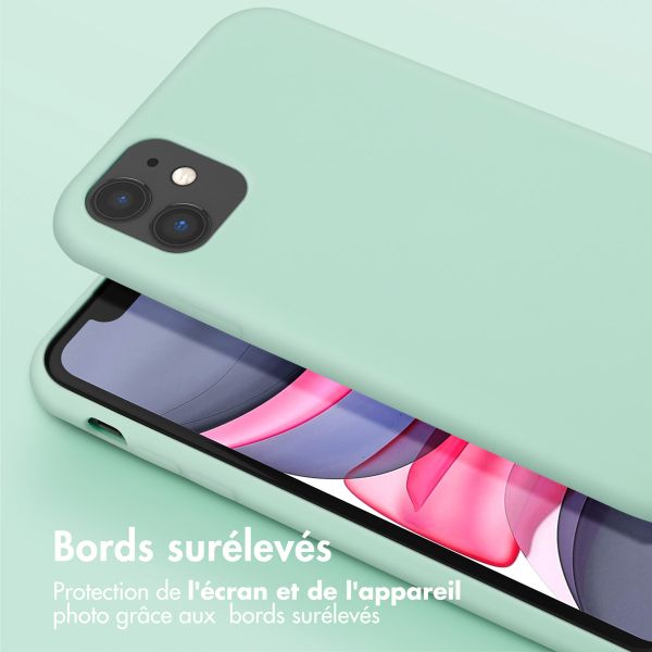 Selencia Coque silicone avec cordon amovible Apple iPhone 11 - Turquoise