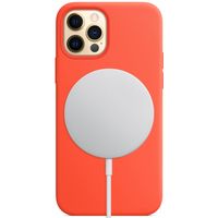 Apple Coque en silicone MagSafe iPhone 12 (Pro) - Electric Orange